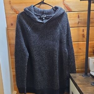 Heavyweight Express Charcoal Knit Sweater Hoodie